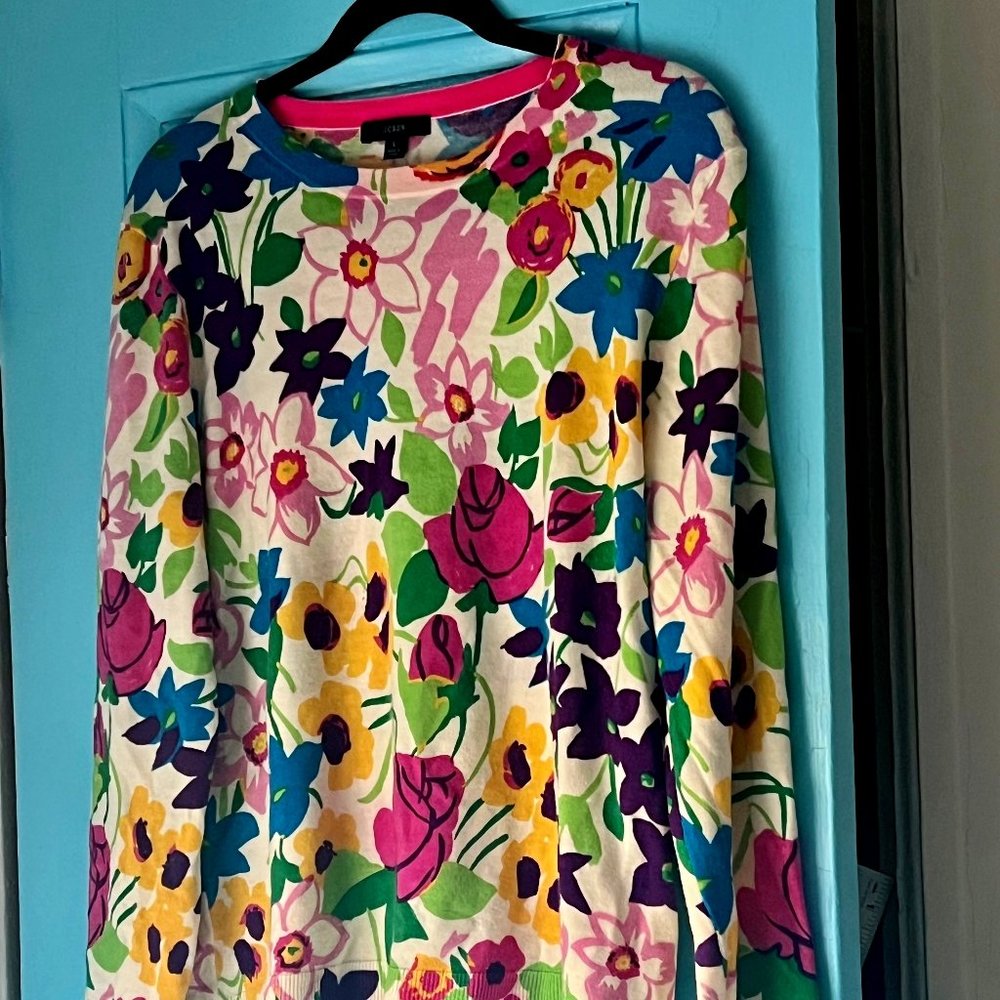 J Crew Floral Tippi Sweater